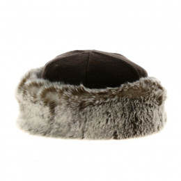 Marmot fleece & brown faux fur toque - Traclet