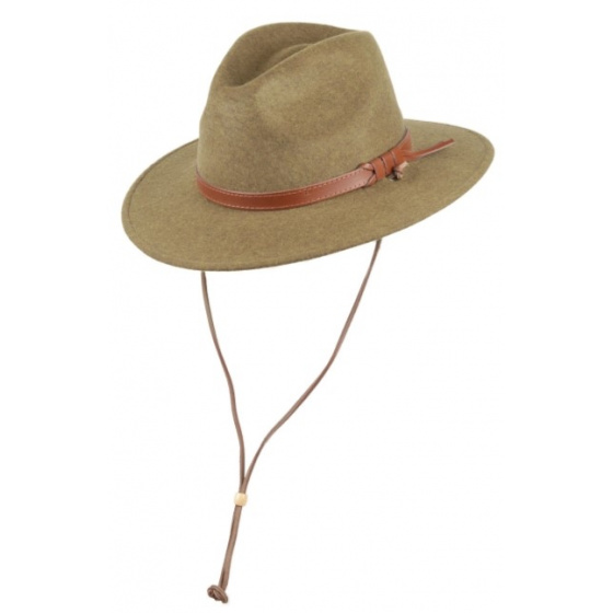 Warren Wool Fedora Hat Olive Scippis - Traclet