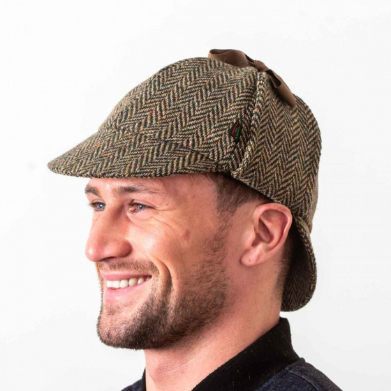 Sherlock Holmes Deerstalker Cap Donegal Tweed - Hatman