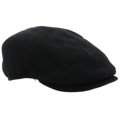 Black Madison Flat Cap with Ear Flaps - Traclet Reference: 3122 | Traclet Hat Shop
