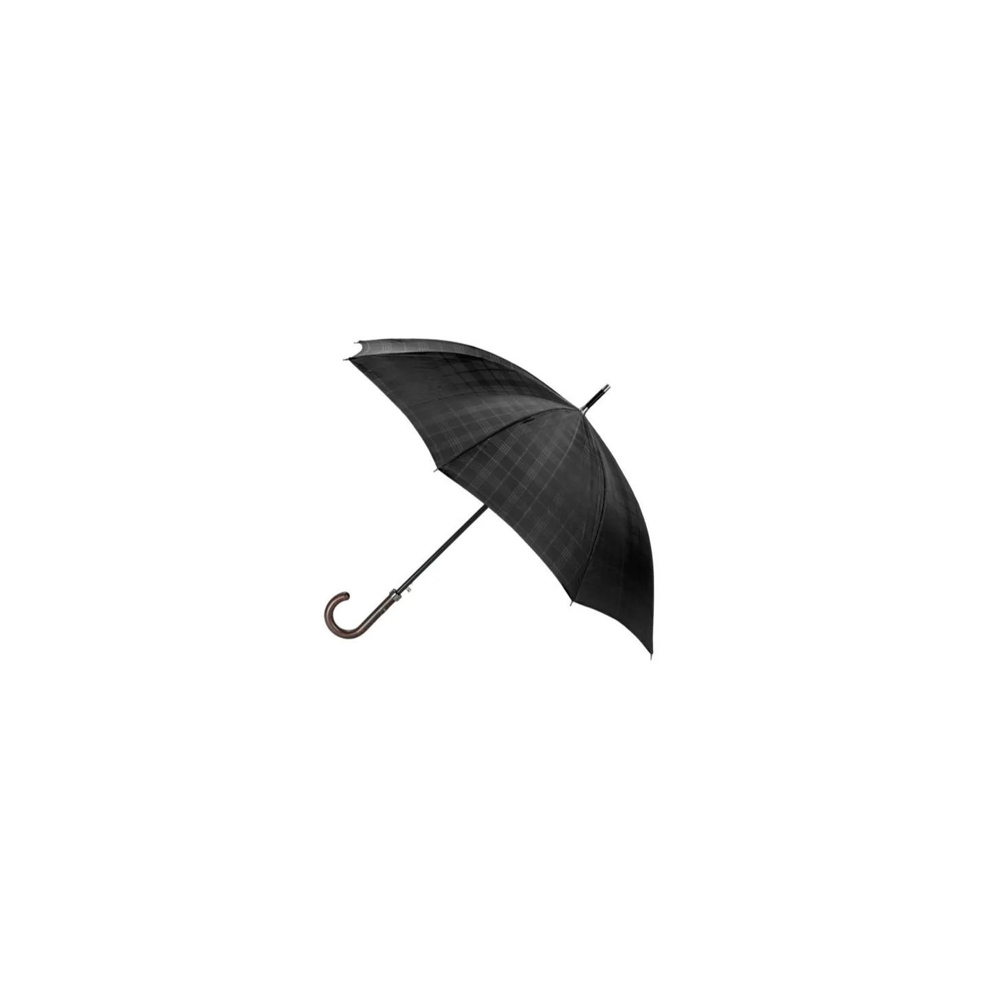 Women's Black Walking Umbrella with Sailor Stripe Finish - Piganiol Reference: 19344 - TRACLET hat shop