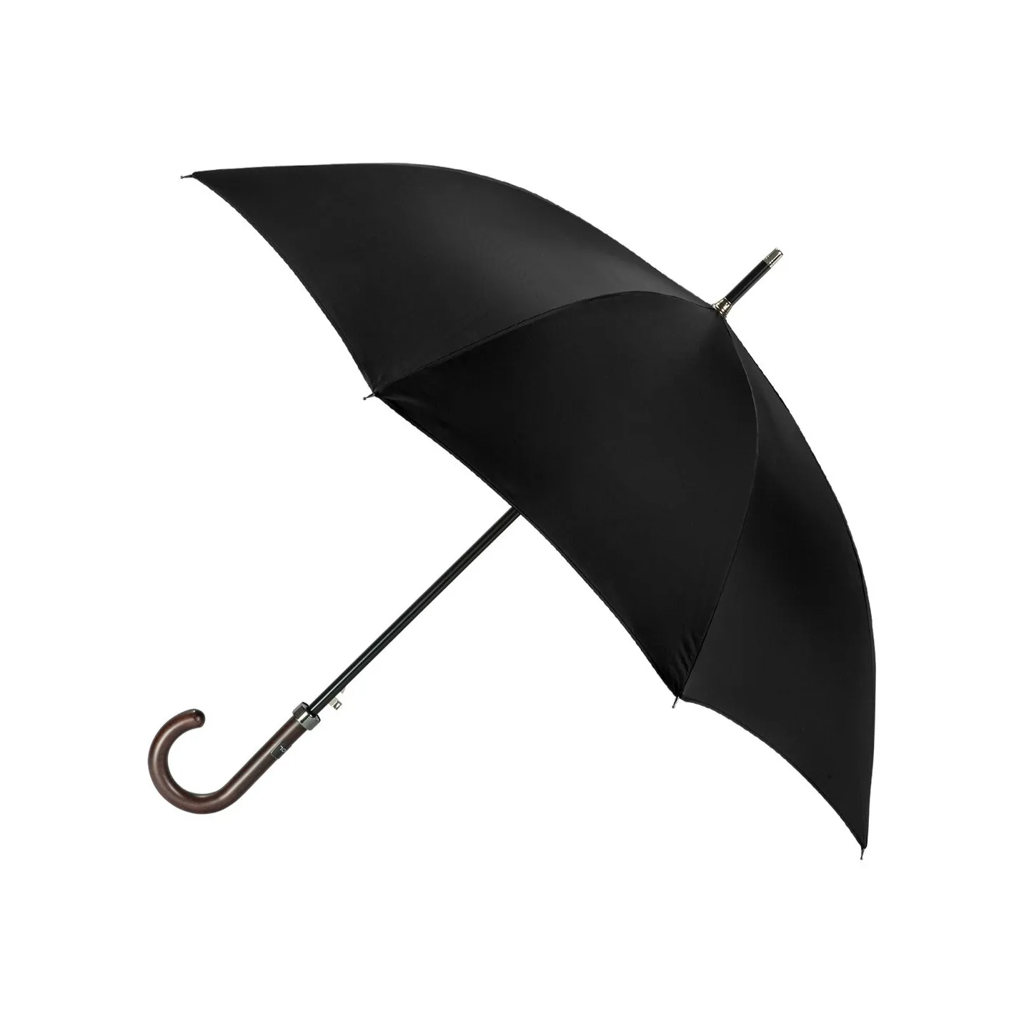Women's Black Walking Umbrella with Sailor Stripe Finish - Piganiol Reference: 19344 - TRACLET hat shop