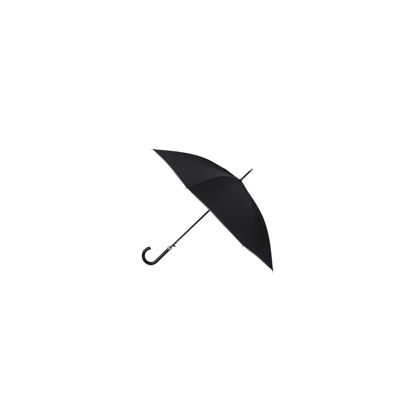 Women's Black Walking Umbrella with Sailor Stripe Finish - Piganiol Reference: 19344 - TRACLET hat shop