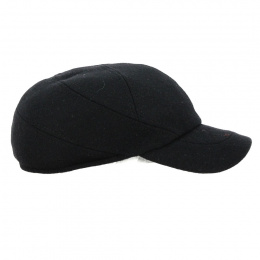 Black Baseball Cap with Ear Flaps - Traclet