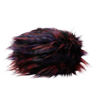 Toque Courchevel Fausse Fourrure Noir et  Bordeaux - Traclet