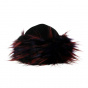 Nastasia Leather & Faux Fur Red-Violet Toque - Traclet