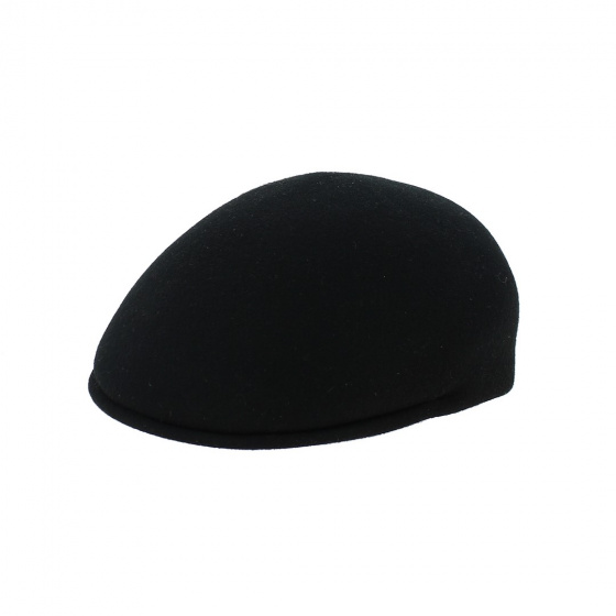 Black woolen cap with earflaps - Traclet