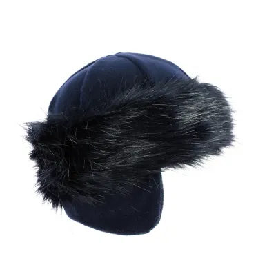 Toque Chamonix Fausse Fourrure Marine- Traclet