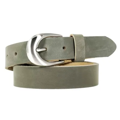 Women's Giorgia Khaki Leather Belt - Traclet  Reference: 18448 | Traclet Hat Shop