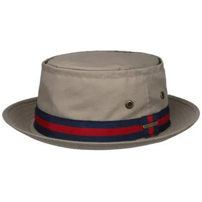 Taupe Cotton Porkpie Hat - Stetson Reference: 7217 | Traclet Hat Shop