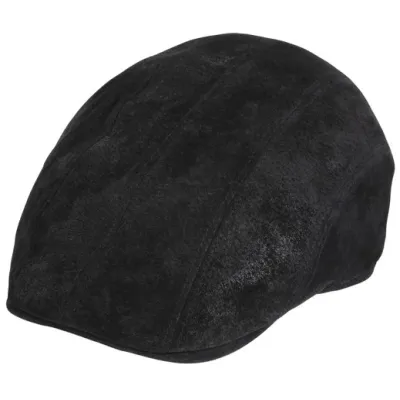 Casquette Plate Manatee Cuir Noire - Traclet   - Chapellerie Traclet Reference : 19396| Chapellerie Traclet