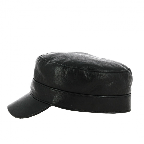 Casquette Cubaine Cuir Noire Booster - Traclet