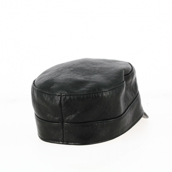 Black Leather Cuban Cap Booster - Traclet