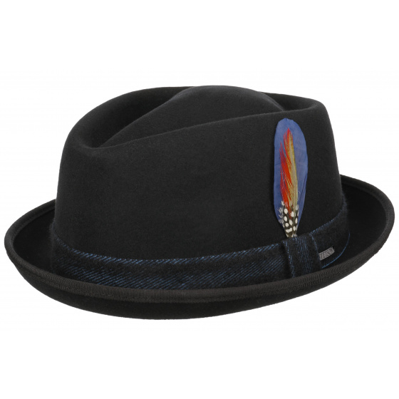 Diamond Porkpie Black Hat - Stetson