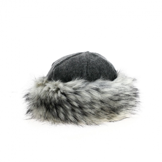 Grey Fur Chamonix Beanie - TRACLET