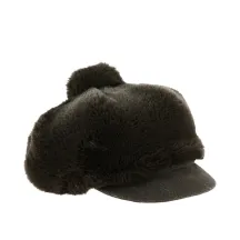 casquette fourrure gavroche marron
