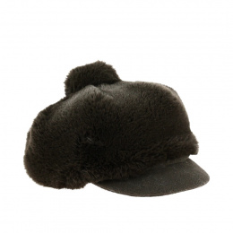 brown gavroche fur cap
