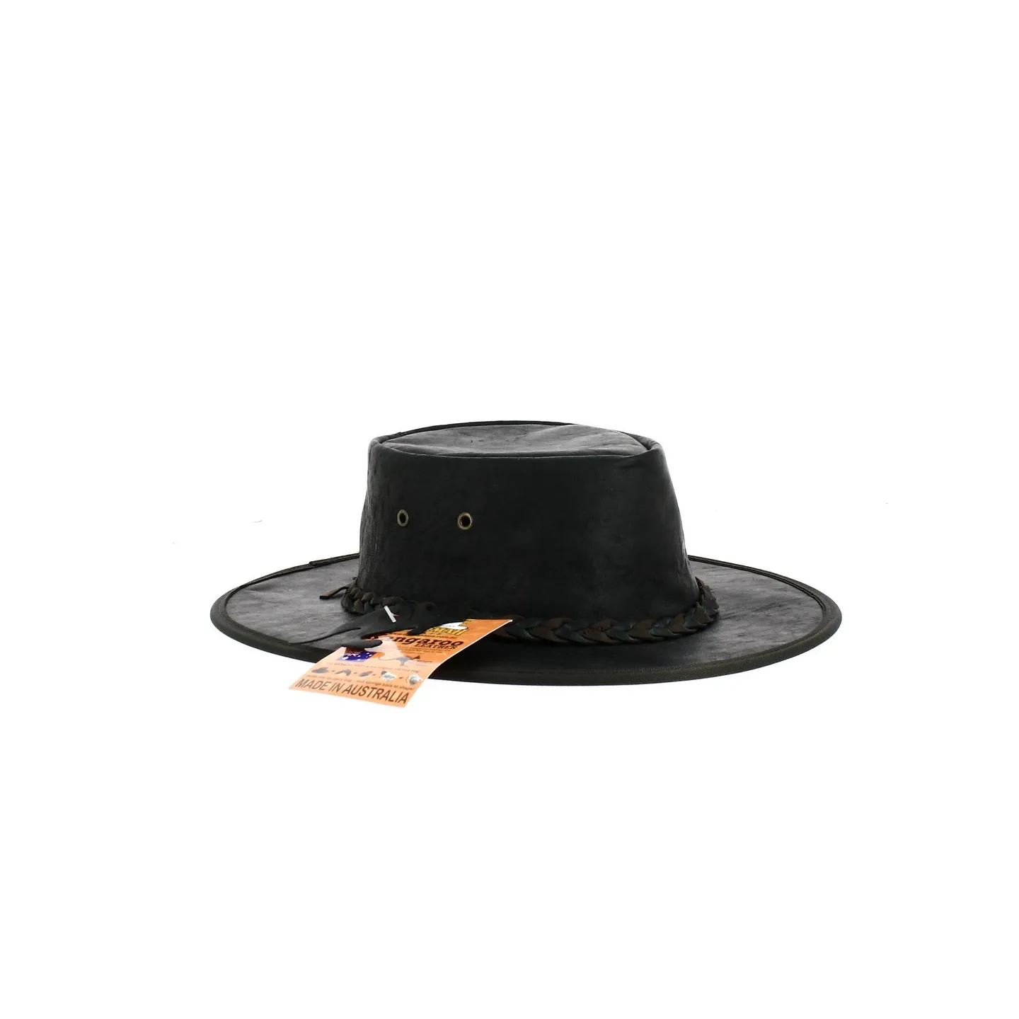 Black Squashy Kangaroo Leather Hat - Barmah Reference: 3547 | Traclet Hat Shop