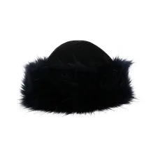 Ivanova Leather & Faux Fur Blue Toque - Traclet Reference: 4266 | Traclet Hat Shop