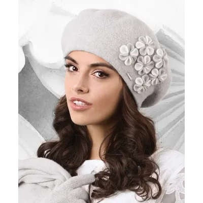 Women's Gray Wool Alice Beret - Traclet, ref 19420 - Traclet hat shop