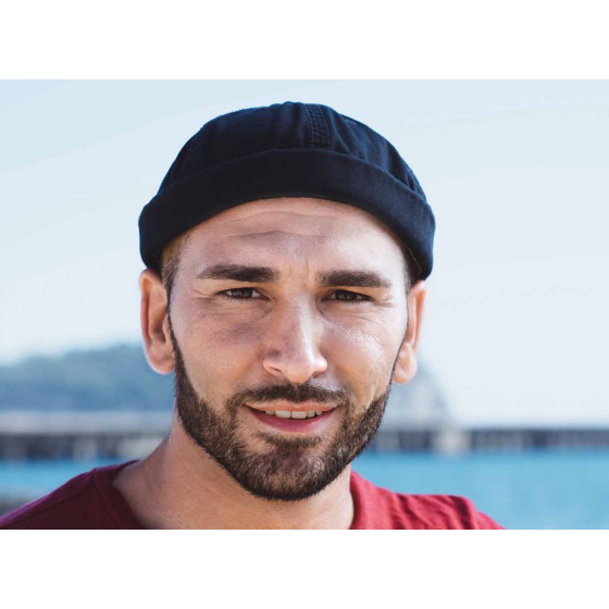 Navy Cotton Docker Beanie Redon - Traclet Navy Cotton Docker Beanie Redon - Traclet