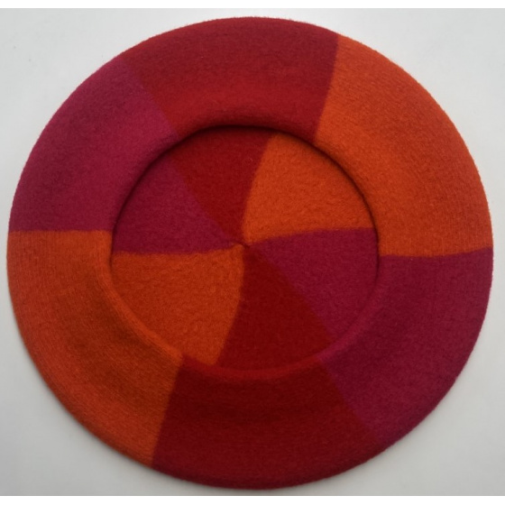 Red Orange & Fuchsia Trio Beret - Le Béret Français