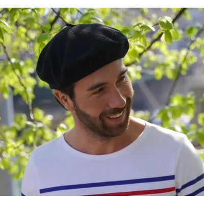Béret Classique Coton Bio Noir - Le Béret Français