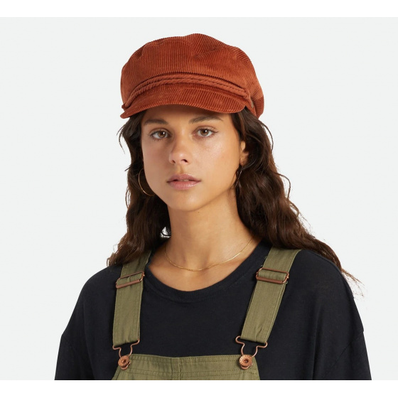 Fiddler Velvet Sailor Cap in Terracotta - Brixton