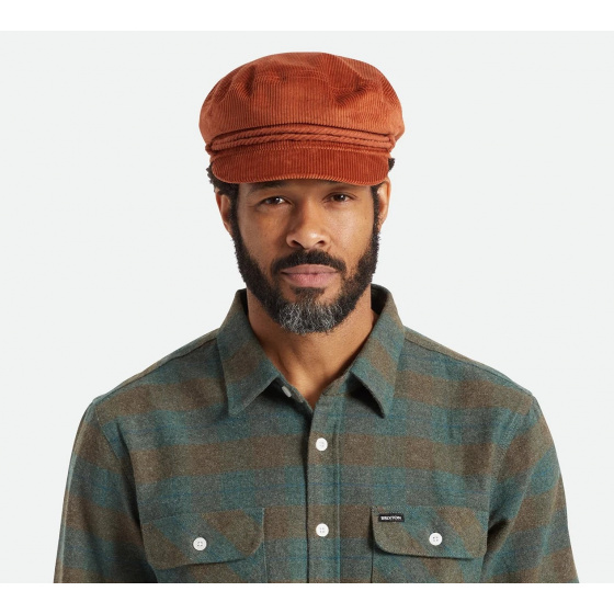 Fiddler Velvet Sailor Cap in Terracotta - Brixton