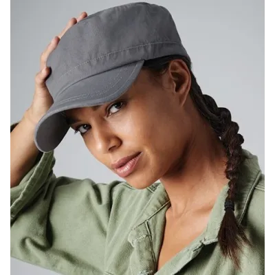 Grey Cotton Army Cap - Beechfield Reference: 10905 | Chapellerie Traclet