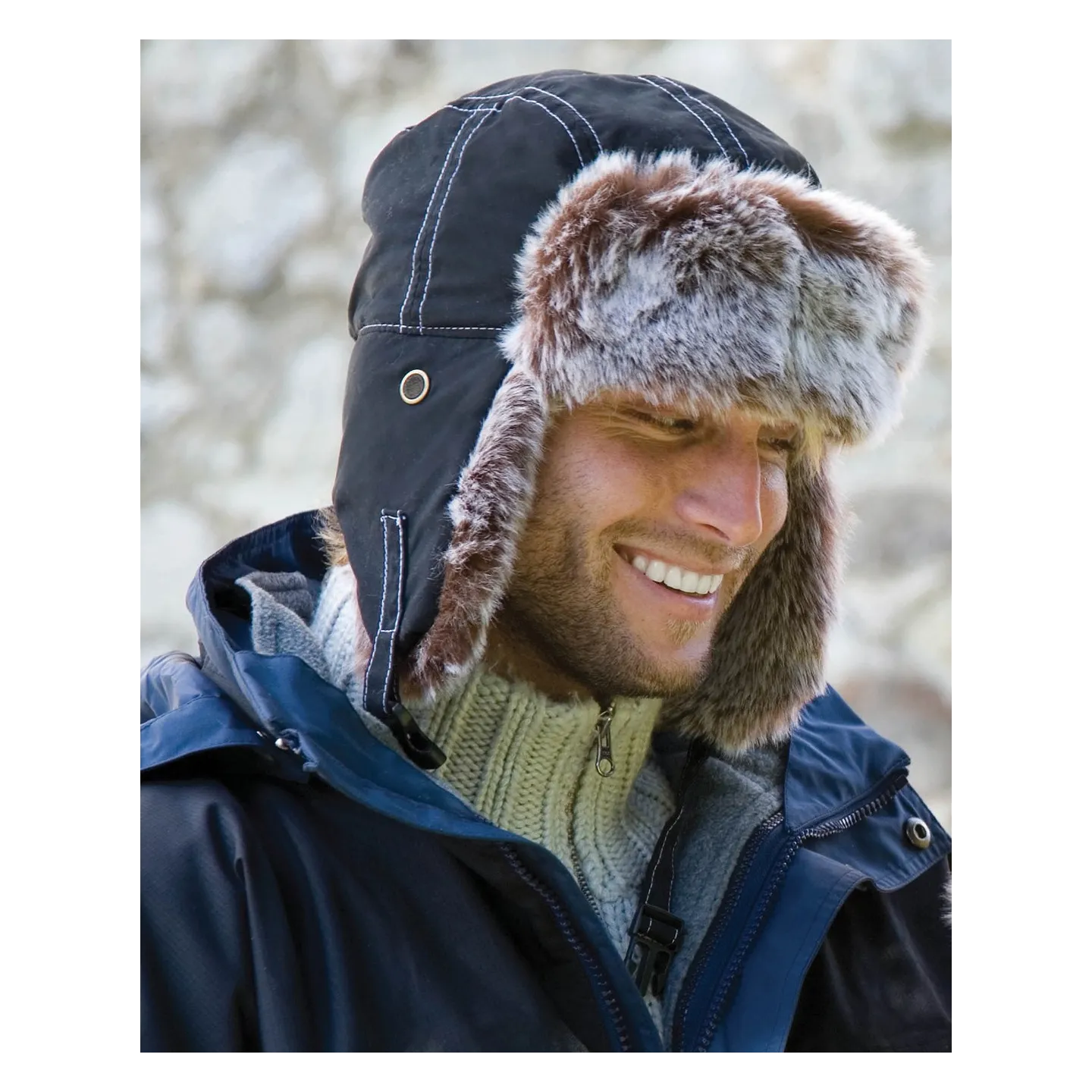 Chapka Sherpa Fausse Fourrure Noir - Traclet