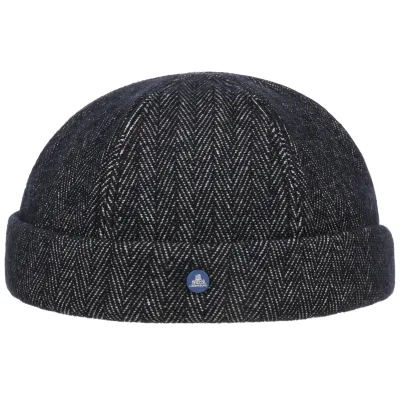 Bonnet Docker Laine Herringbone Marine - Hammaburg