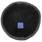 Navy Herringbone Wool Docker Beanie - Hammaburg