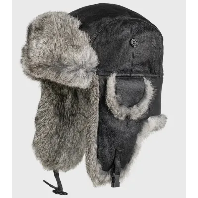 Harbor Leather & Fur Ushanka Black Reference: 613 | Traclet Hat Shop