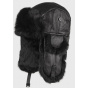 Chapka Harbor Black Leather & Fur