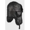 Chapka Harbor Cuir Noir & Fourrure Noir Reference : 19459| Chapellerie Traclet