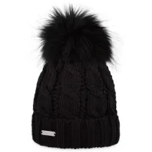 Bonnet à Pompon-Fourrure Calgary Noir - Pipolaki