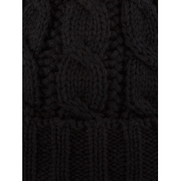 Black Calgary Fur Pompom Beanie - Pipolaki