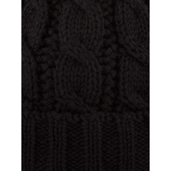 Black Calgary Fur Pompom Beanie - Pipolaki