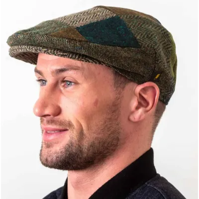 Barcode Patchwork Pure Wool Flat Cap - Hatman Reference: 19472| Chapellerie Traclet