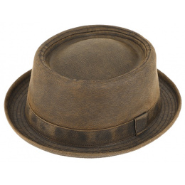 Porkpie Bari Brown Cotton Hat - Traclet