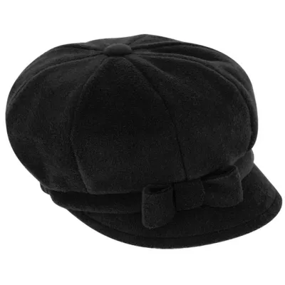 Black Polar Fleece Newsboy Cap Armel - Traclet Reference: 19502| Traclet Hat Shop