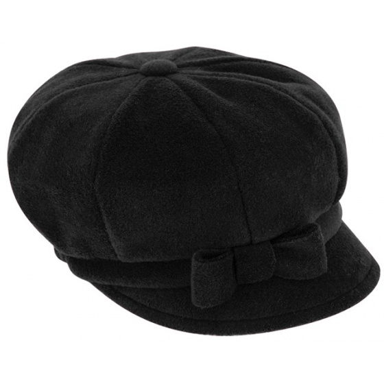 Black Polar Fleece Newsboy Cap Armel - Traclet