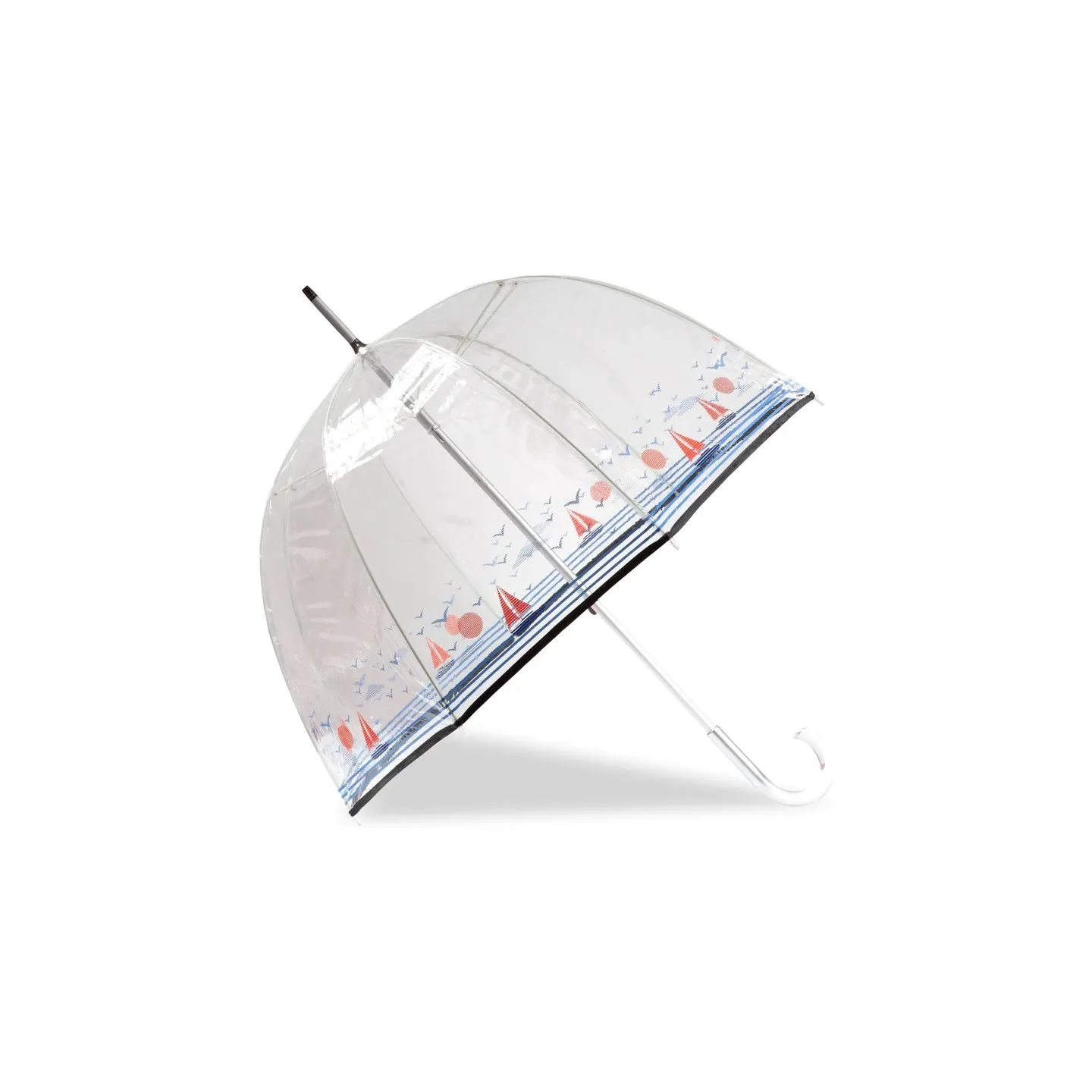 Transparent Bell Umbrella with Sailboat Pattern - Isotoner Reference: 19506| Traclet Hat Shop