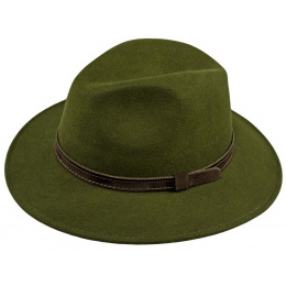 Olive Wool Felt Traveller Iraty Hat - Traclet