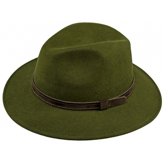 Olive Wool Felt Traveller Iraty Hat - Traclet
