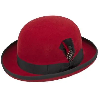 Chapeau Melon Marius Pliable Feutre Rouge - Traclet