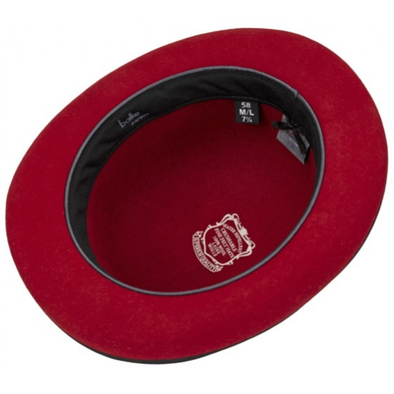Chapeau Melon Marius Pliable Feutre Rouge - Traclet
