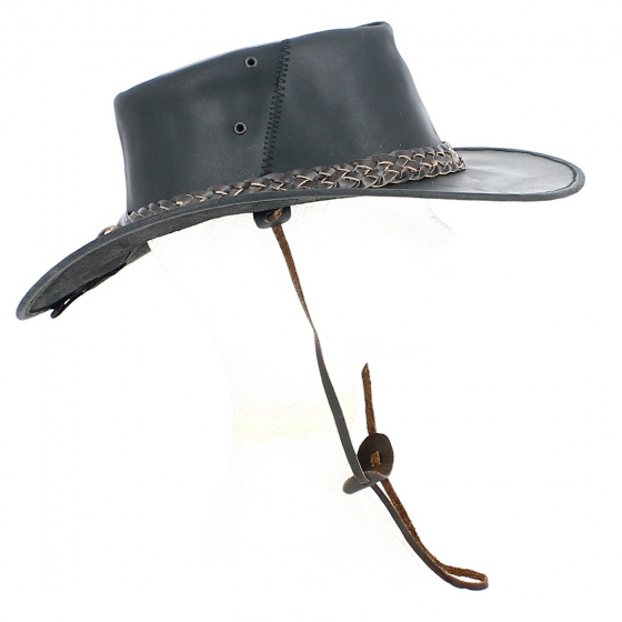 Chapeau Traveller Bandjo Cuir Marron - Aussie Apparel