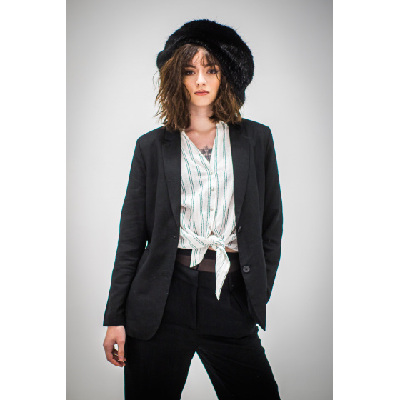 Béret Fausse Fourrure Noir Made in France - Traclet